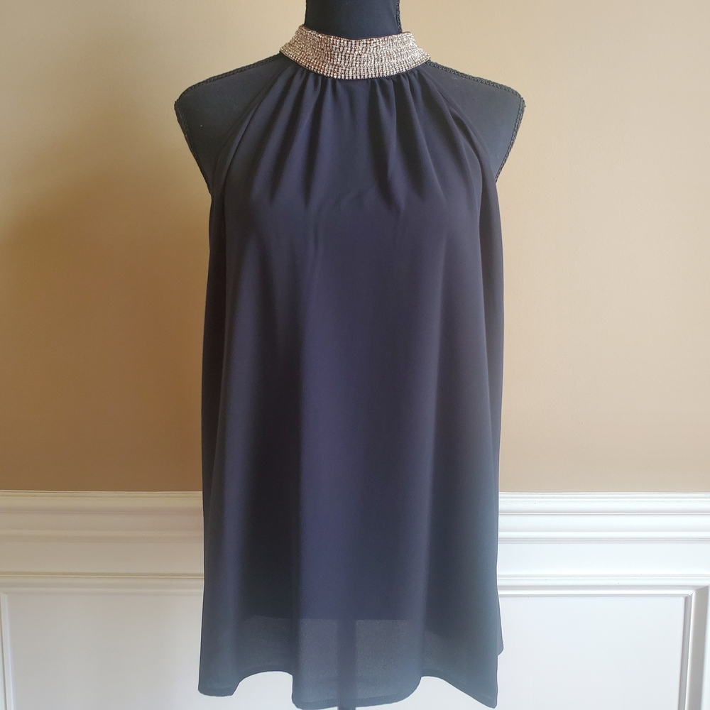 Worthington Black Sleeveless Halter Top for Cocktail